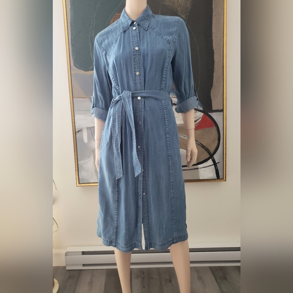 Hauber | NWOT Tencel Belted Shirtdress